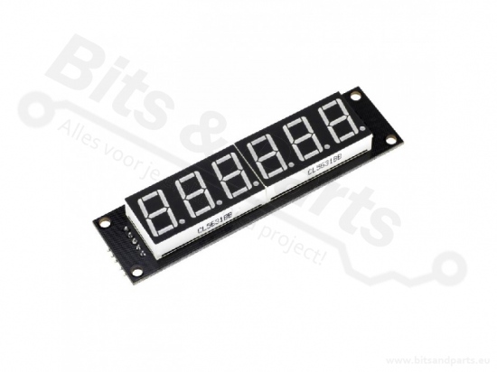 Cijferdisplay 6-digit 7-segments 74HC595 geel 